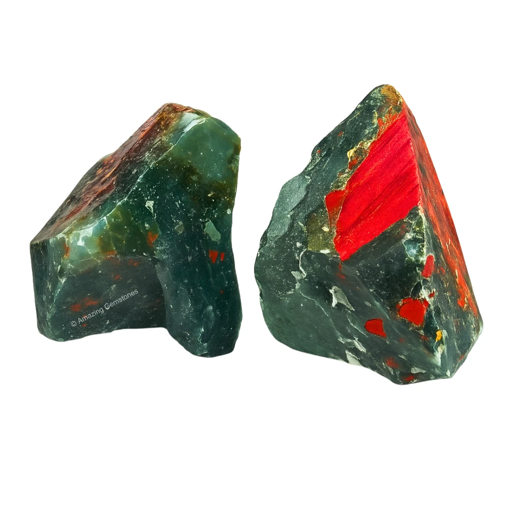 African Bloodstone Raw Crystals (2 Pieces)