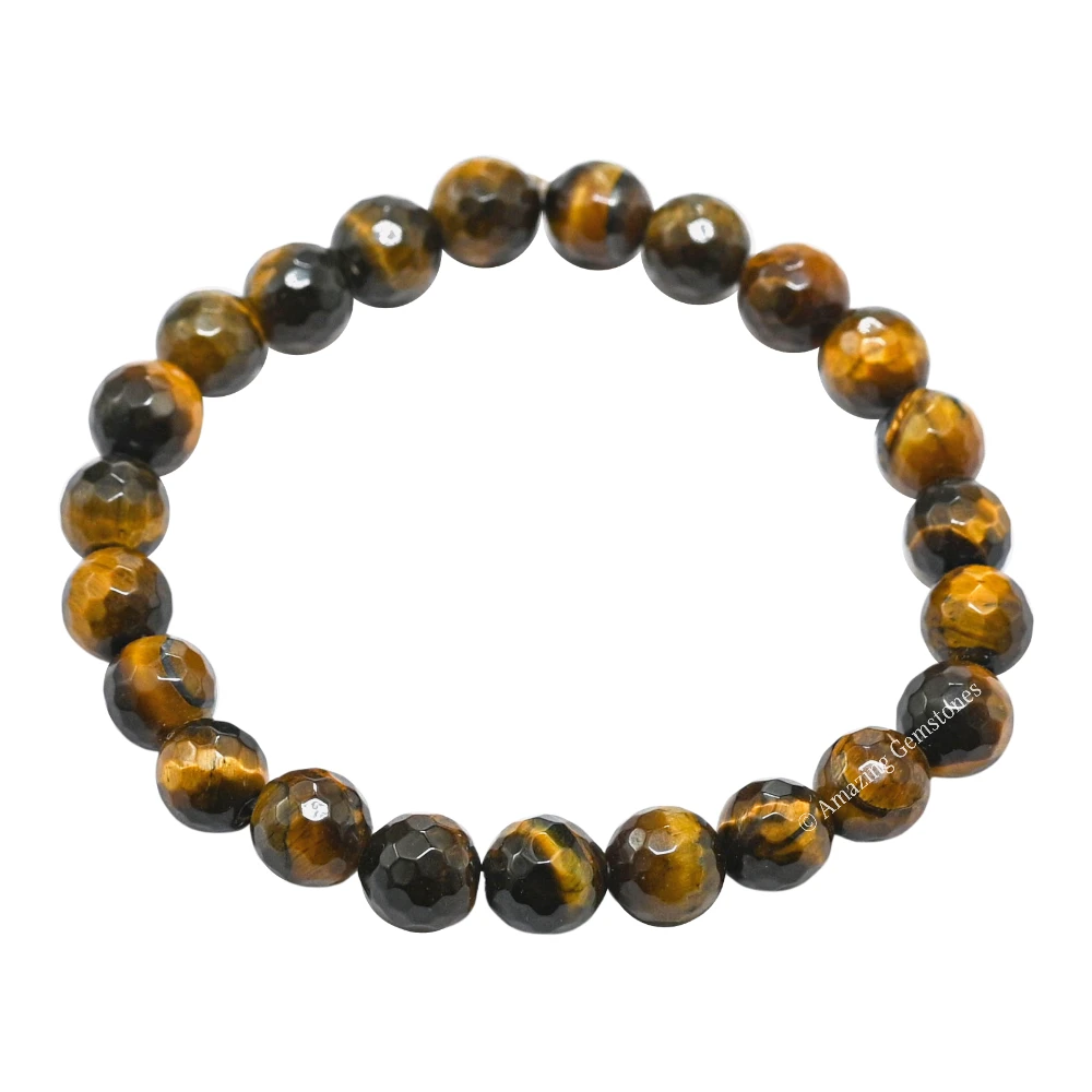 Tiger Eye Bracelet (Faceted) (Stretchable)