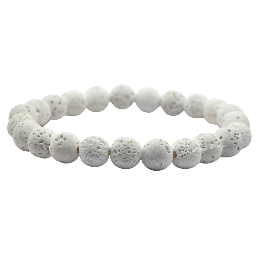 White Lava Bracelet (Strechable)