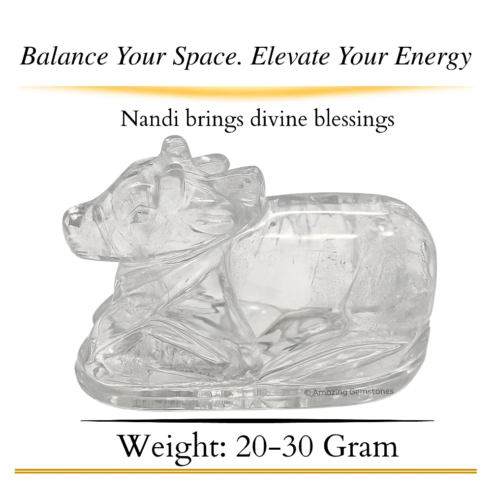 Clear Quartz Nandi (20-30 Gram)