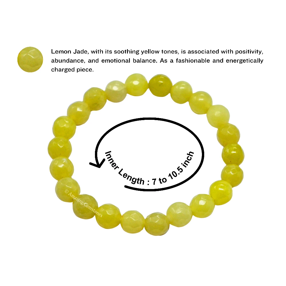 Lemon Jade Bracelet (Faceted) (Stretchable)