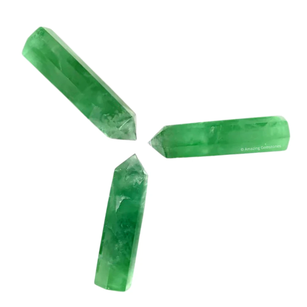 Green Fluorite Pencil Points (Set of 10)