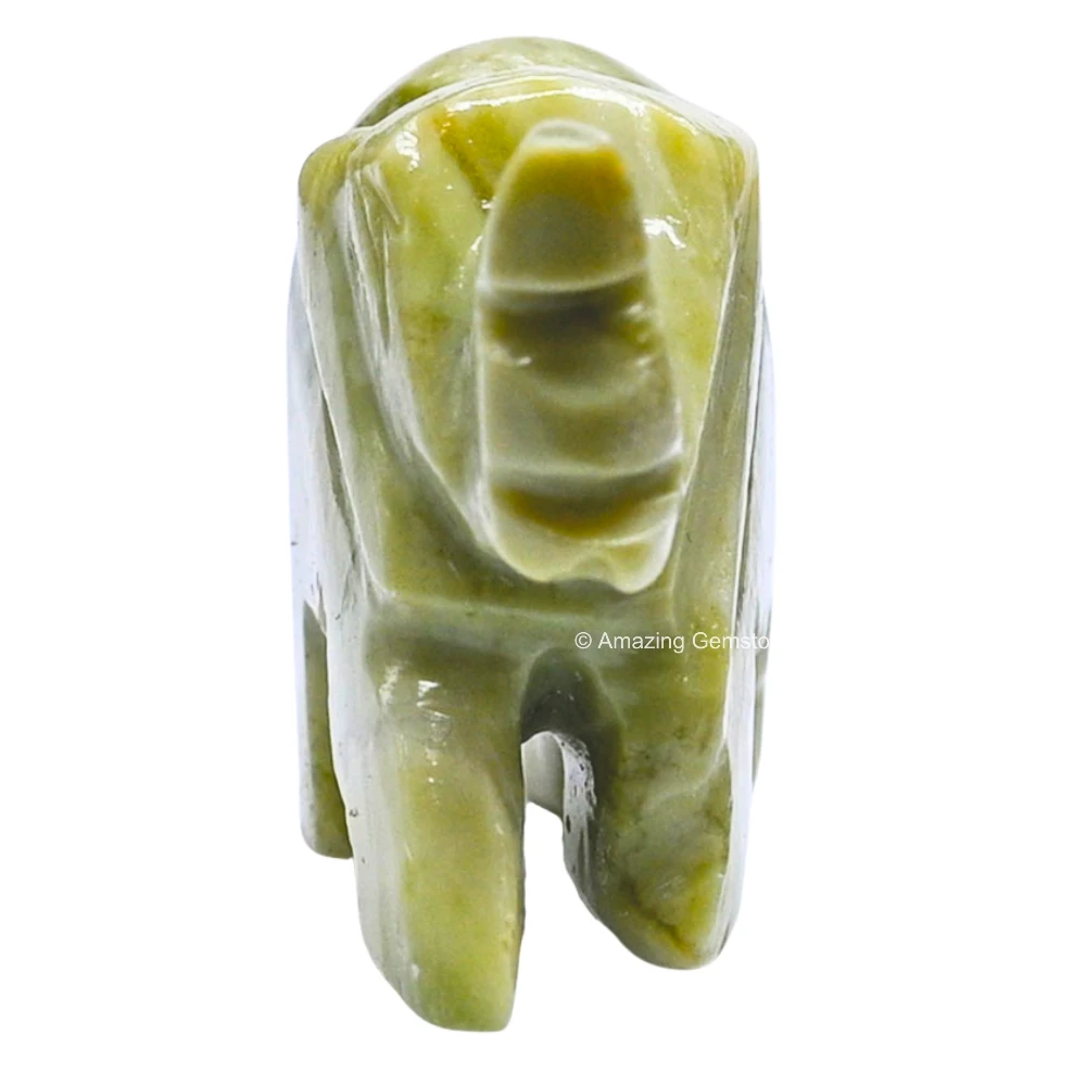 Serpentine Mini Elephant Crystal Figurine