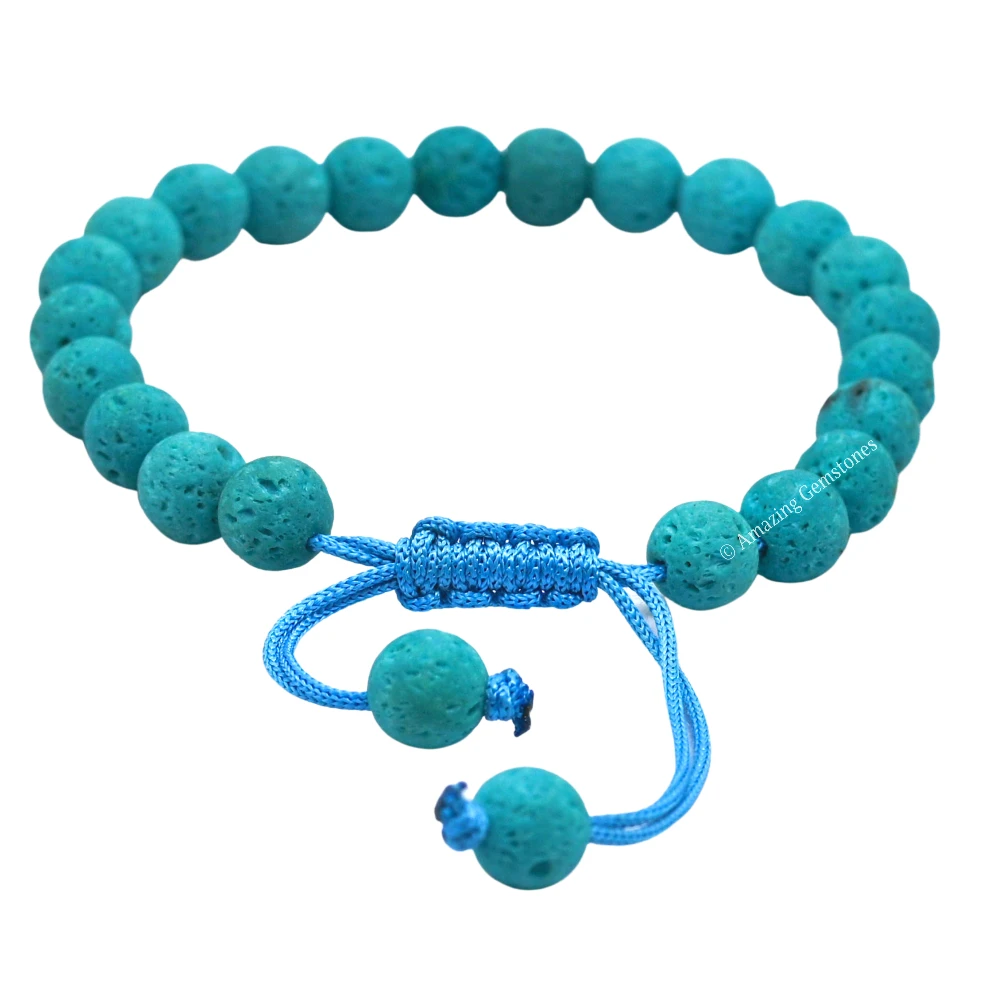 Turquoise Lava Stone Bracelet (Adjustable)