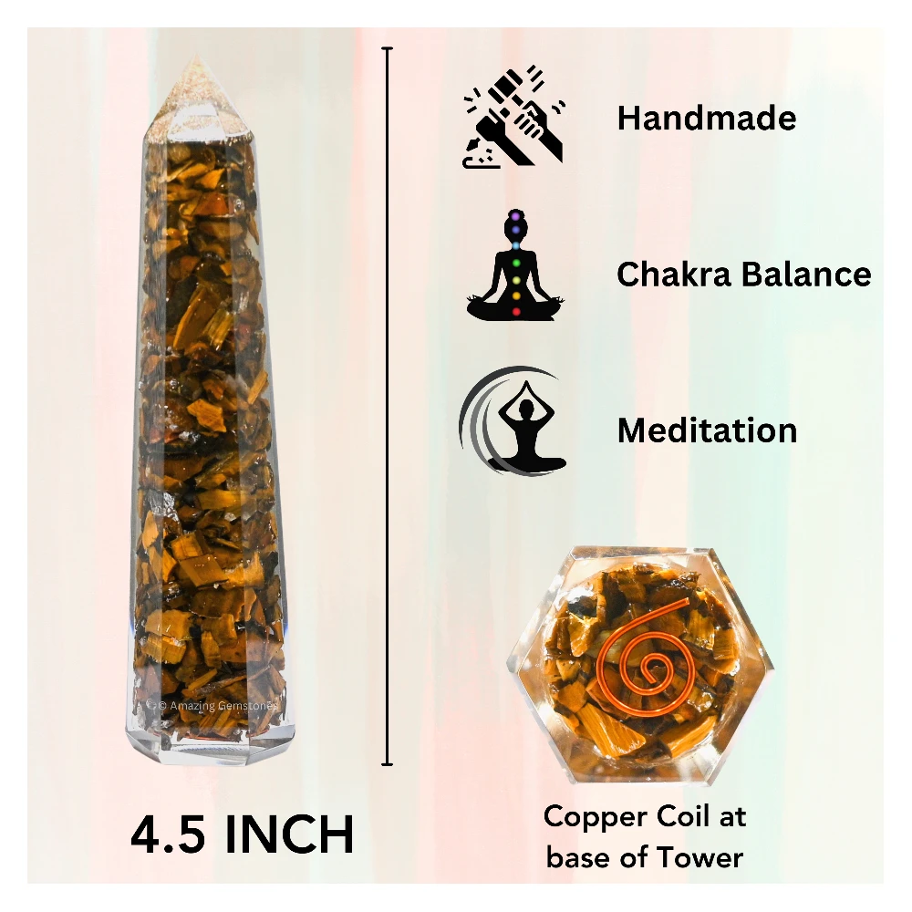 Tiger Eye Orgone Tower (4.5 Inch)