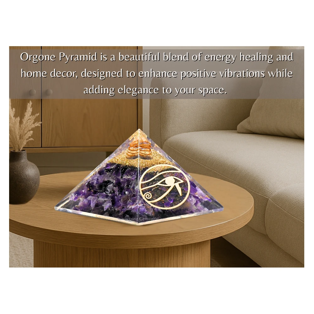 Amethyst Orgone Pyramid - Eye of Ra