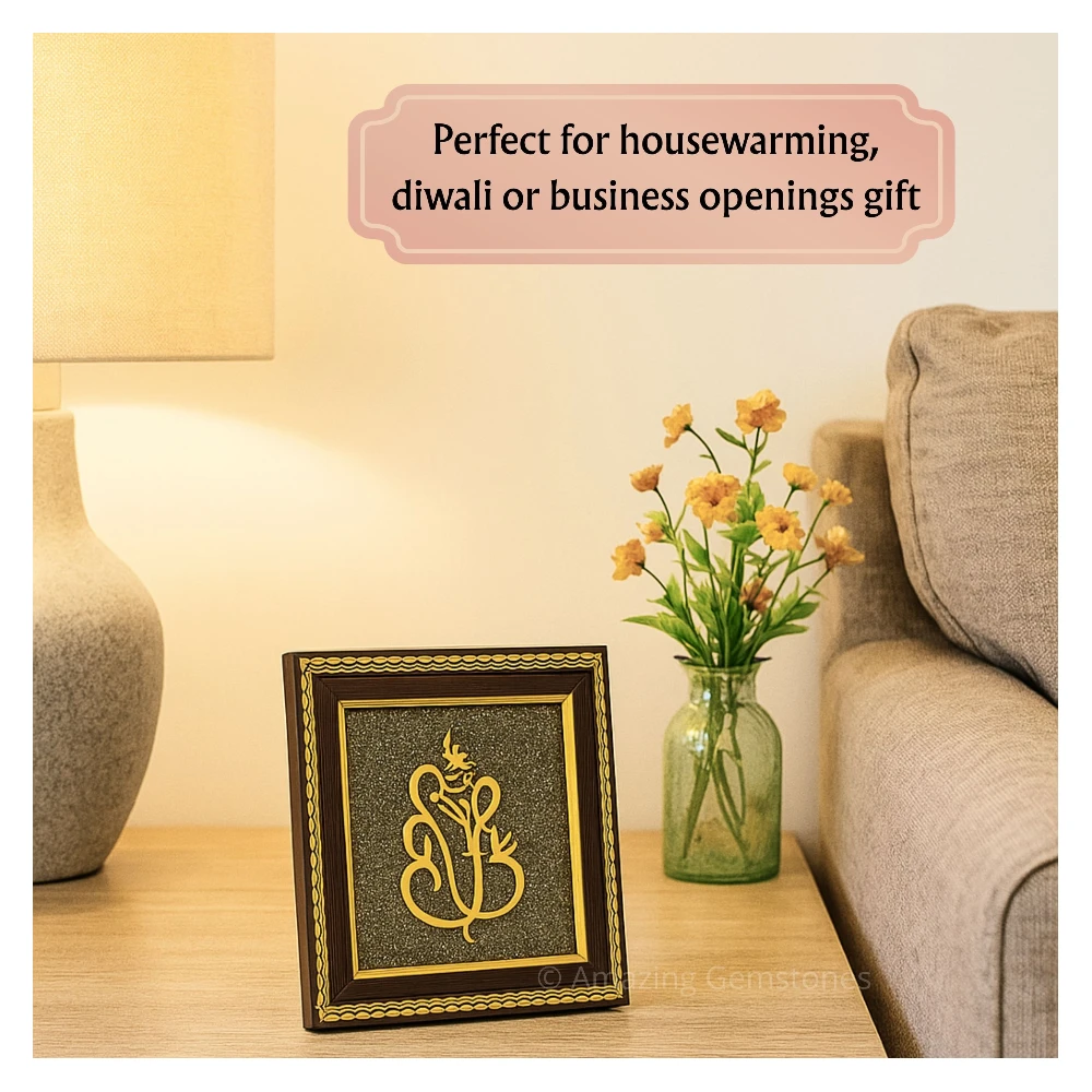 Authentic Pyrite Frame – Vastu Decor (Ganesha)