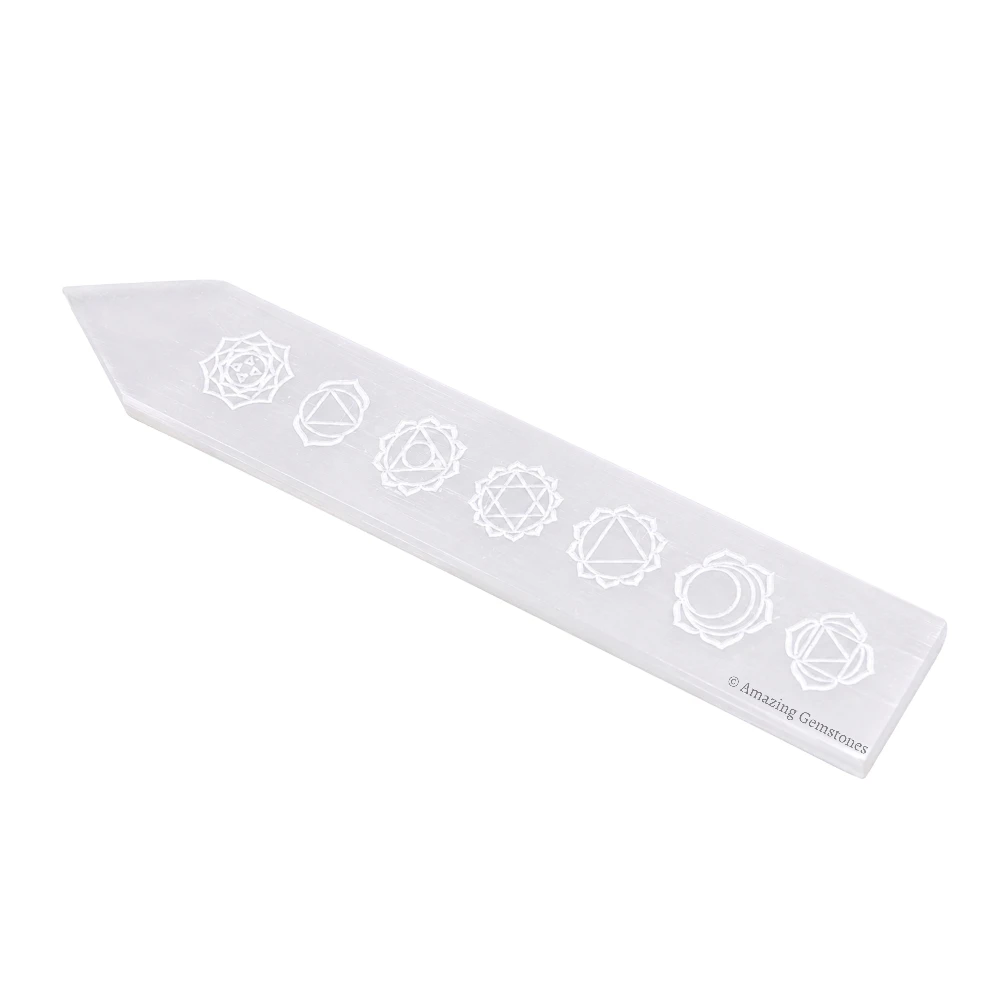 Selenite Charging Plate for Crystals - Chakra Stick Pointed