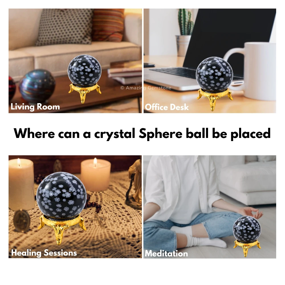 Snowflake Obsidian Sphere (2 Inch)