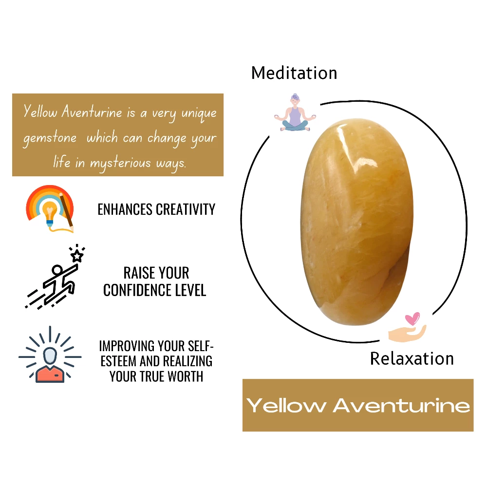 Yellow Aventurine Palm Stone