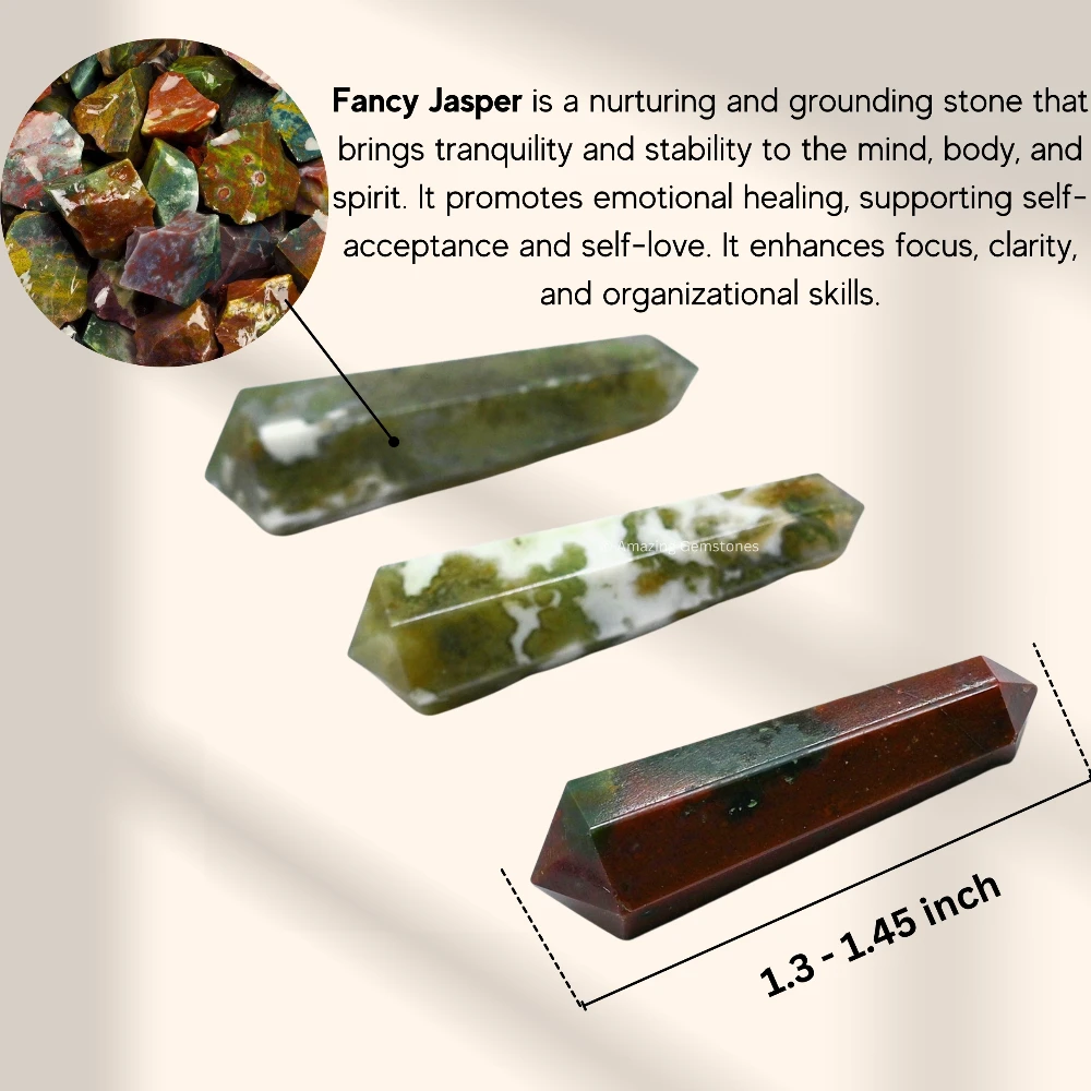 Fancy Jasper Pencil Points (Double Terminated) (Set of 10)