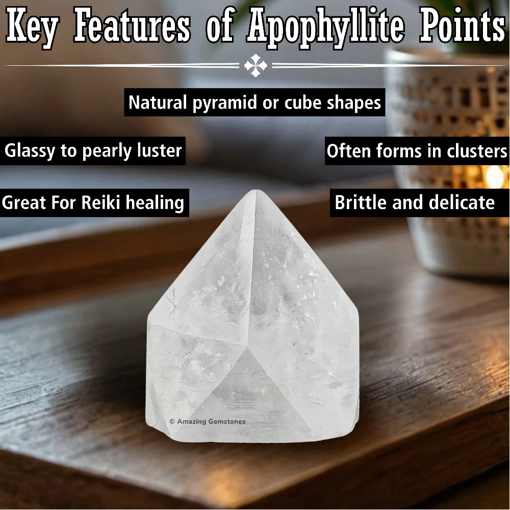 Apophyllite Points Crystal Mineral Specimen (Small - Set of 6)