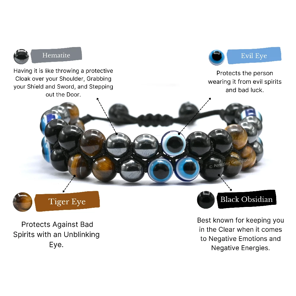 Evil Eye Bracelet for Ultimate Protection (Double Layer)