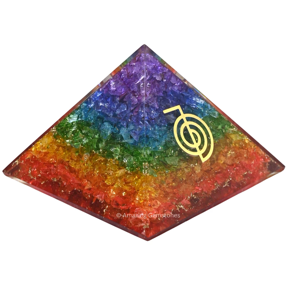 Chakra Onyx Orgone Pyramid - Reiki