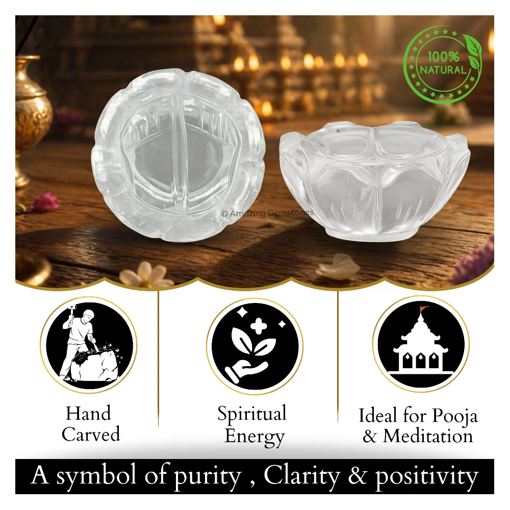 Clear Quartz Charan Paduka (30-50 Gram)