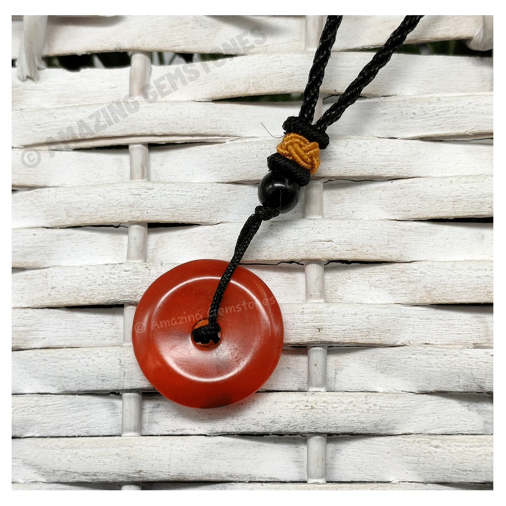 Carnelian Necklace - Crystal Donut