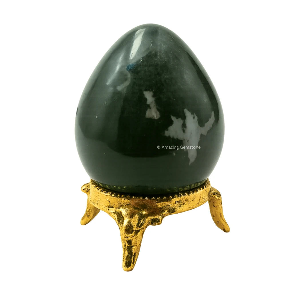 Moss Agate Crystal Egg Stone