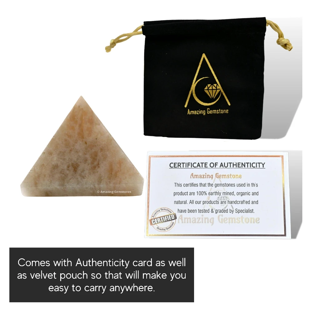 Cream Moonstone Pyramid (1 Inch)