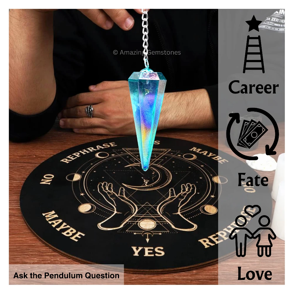 Aqua Aura Quartz Pendulum