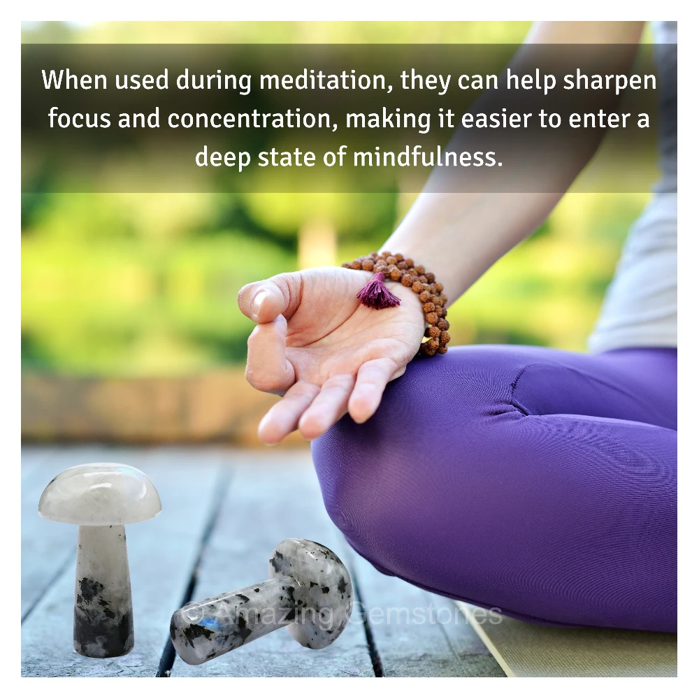 Rainbow Moonstone Crystal Mushroom