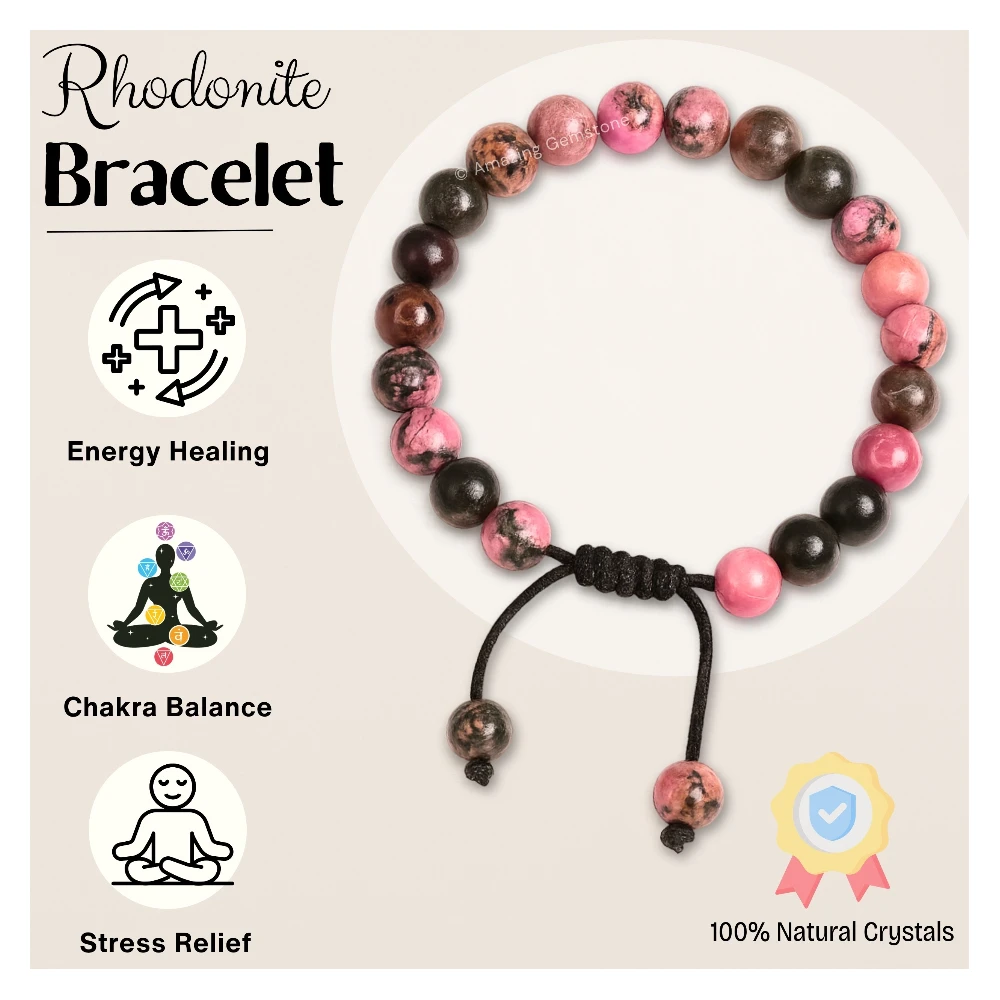 Rhodonite Bracelet (Adjustable)