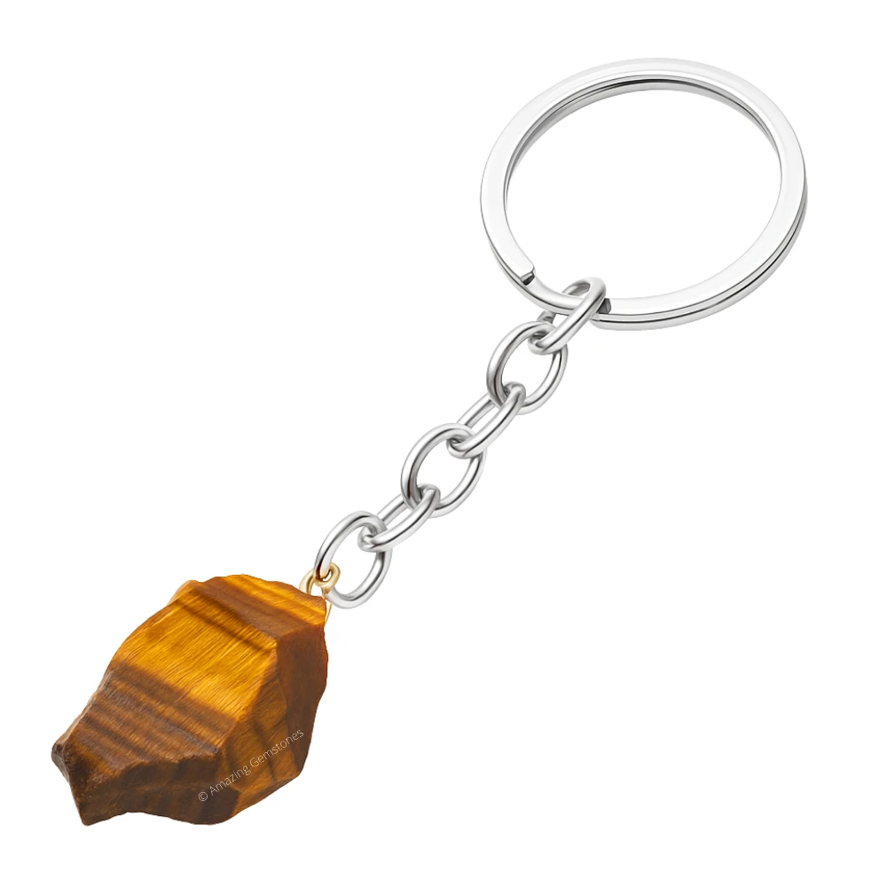 Tiger Eye Keychain Keys Holder (Raw)