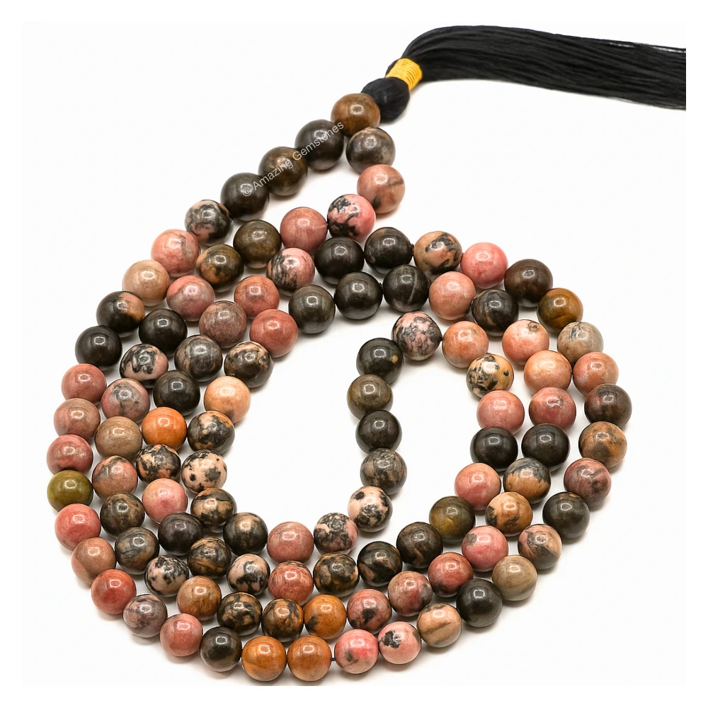 Rhodonite Mala (Without Knot)