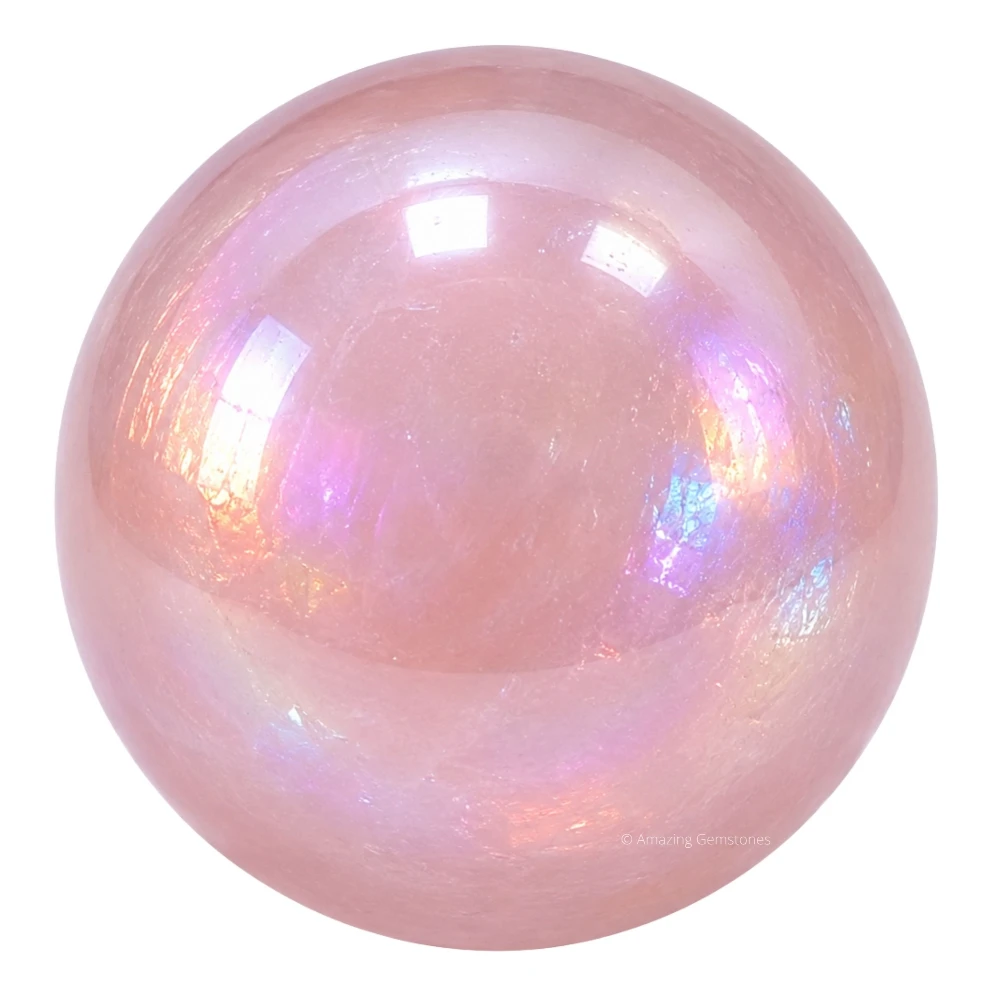 Large Angel Aura Rose Quartz Sphere (2.5 Inch)
