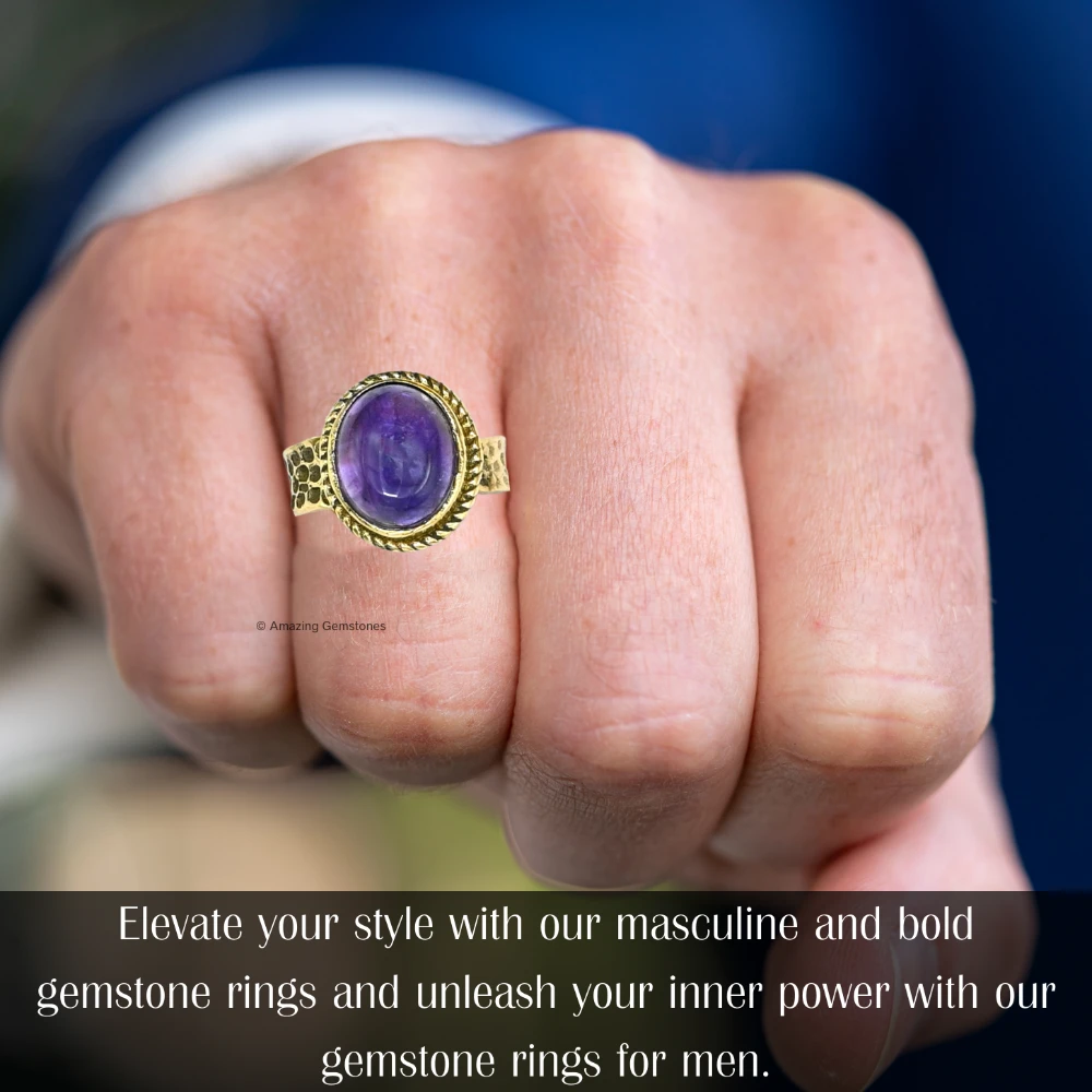 Amethyst Crystal Ring (Gold)