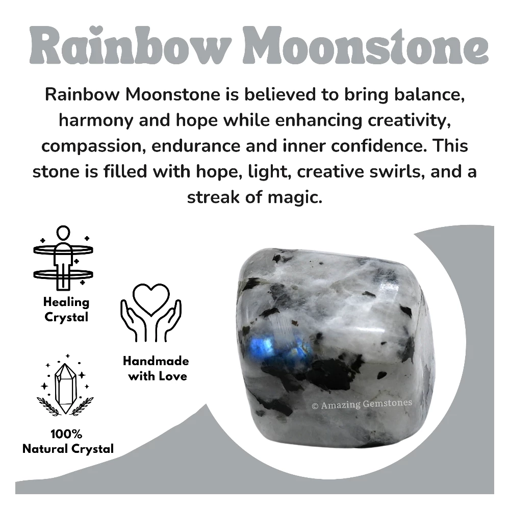 Tumbled Rainbow Moonstone Crystals Stones (1000+ Carats)