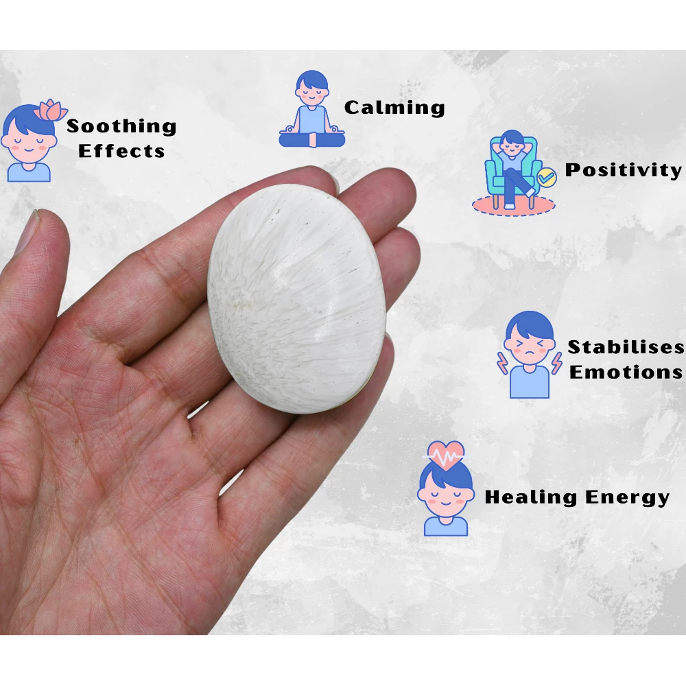 Scolecite Palm Stone