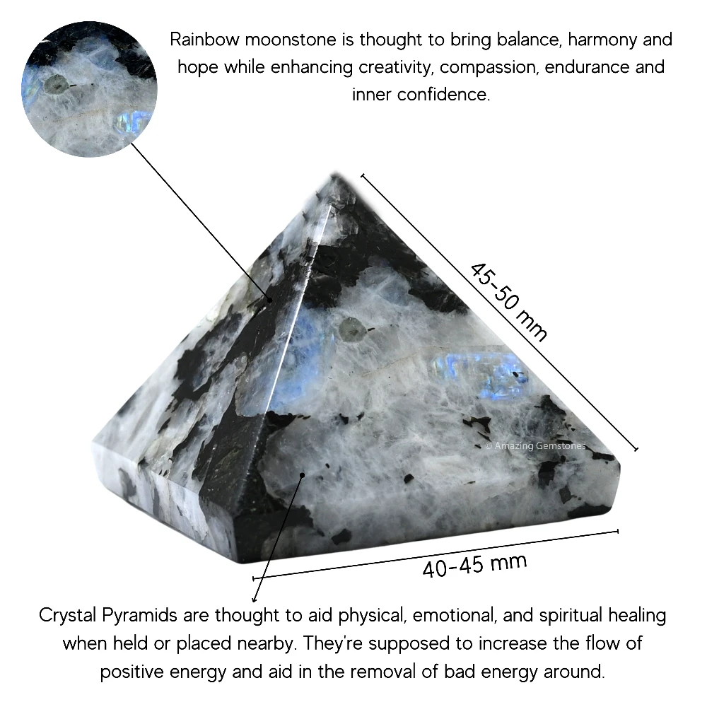 Rainbow Moonstone Pyramid (2 Inch)