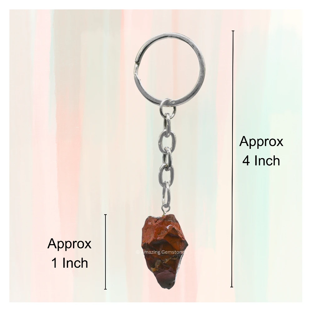 Red Jasper Keychain Keys Holder (Raw)