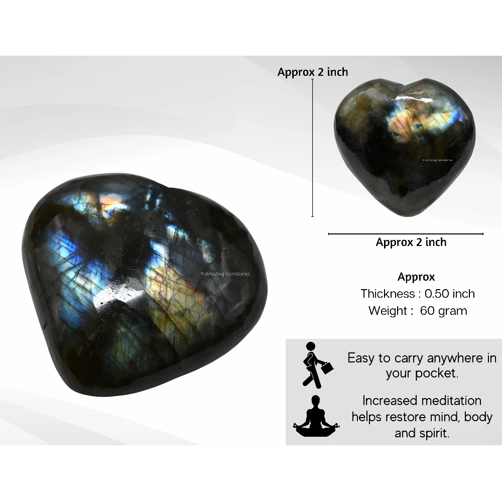 Labradorite Heart