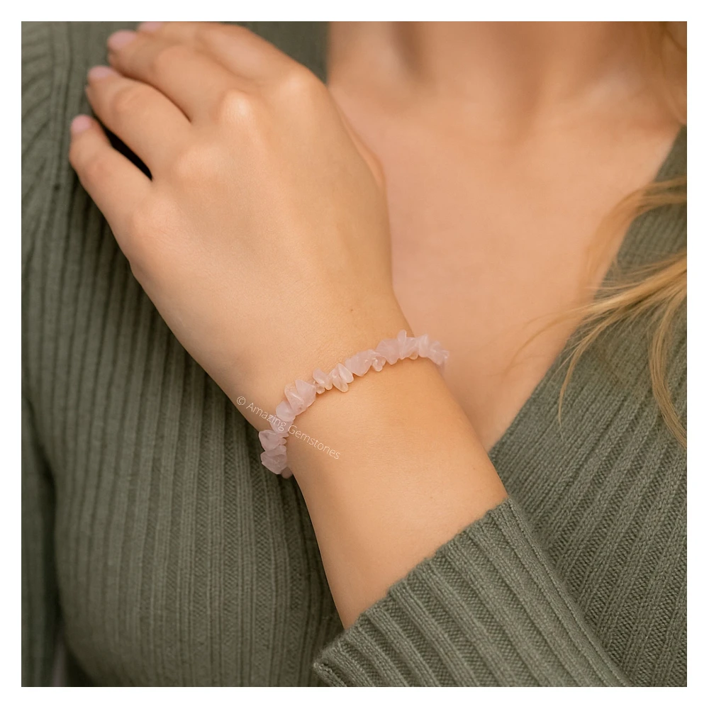Rose Quartz Chips Bracelet