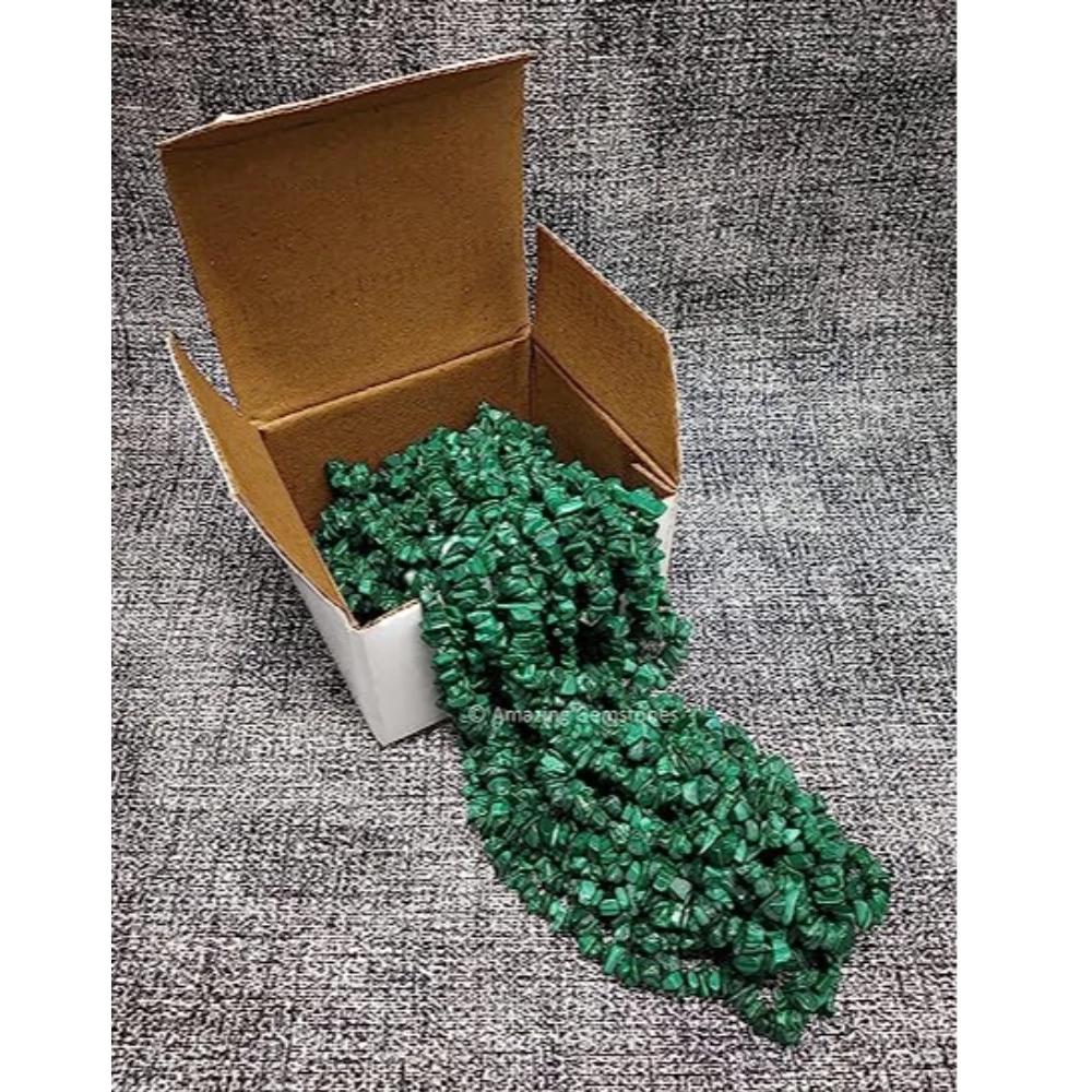 Malachite Chips - Pre Drilled