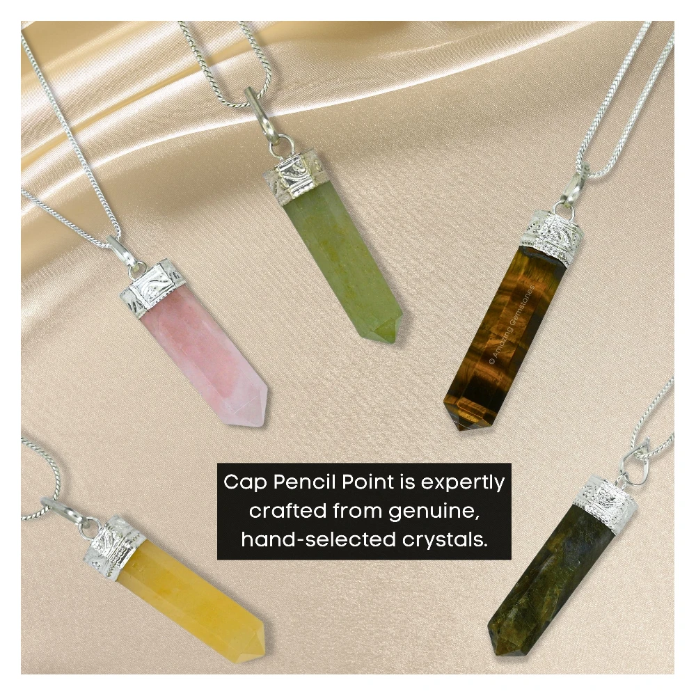 Set of 11 Crystal Pencil Point Pendant Necklace