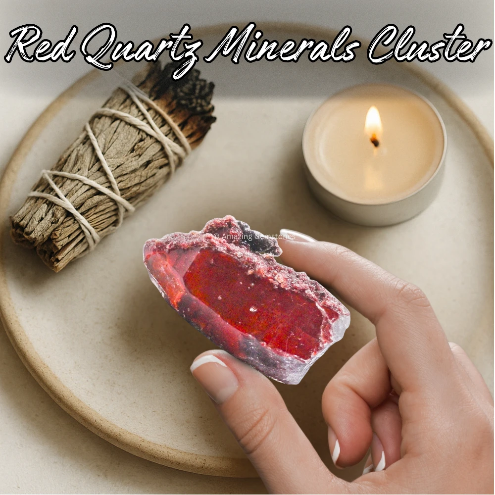 Red Hematoid Quartz Points Mineral Specimen (Medium)