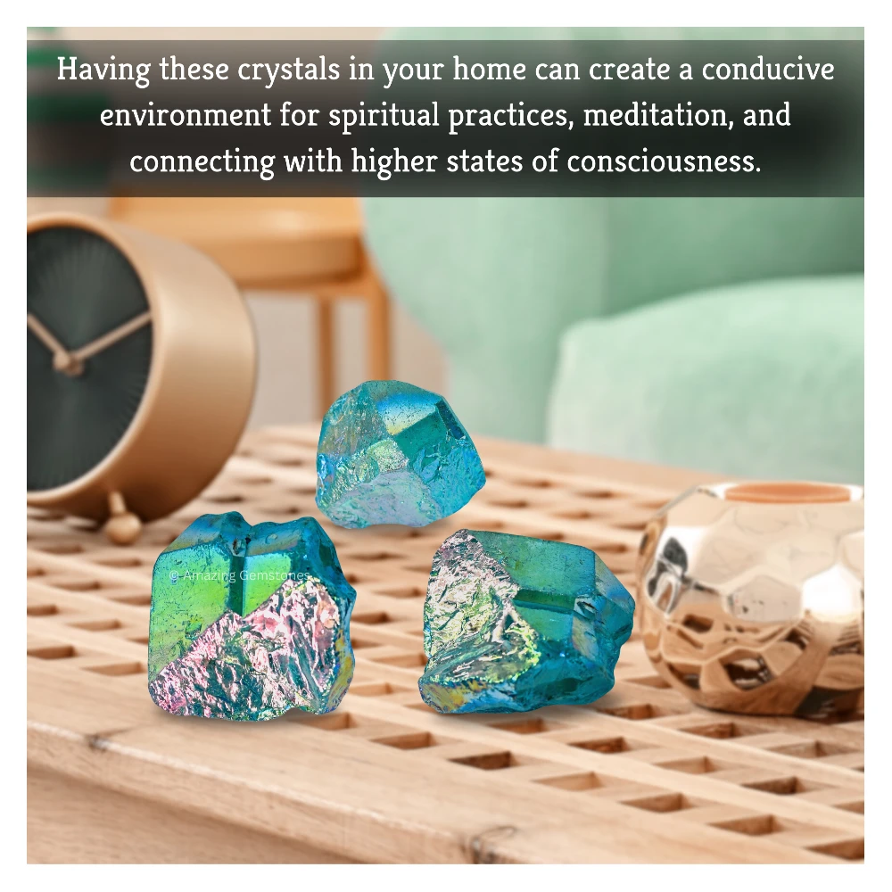 Aqua Aura Quartz Raw Crystals (1 LB)