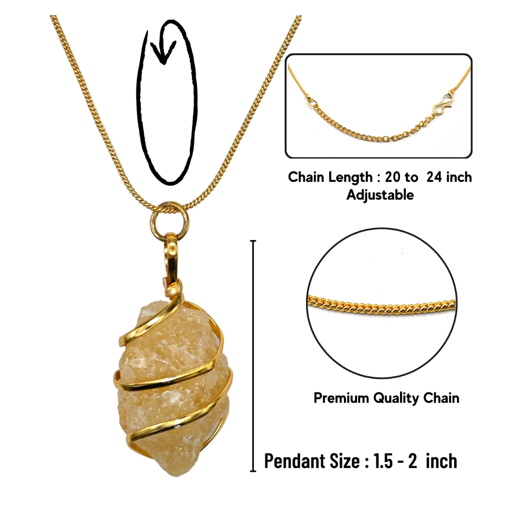 Yellow Aventurine Necklace - Raw Crystal (Gold)