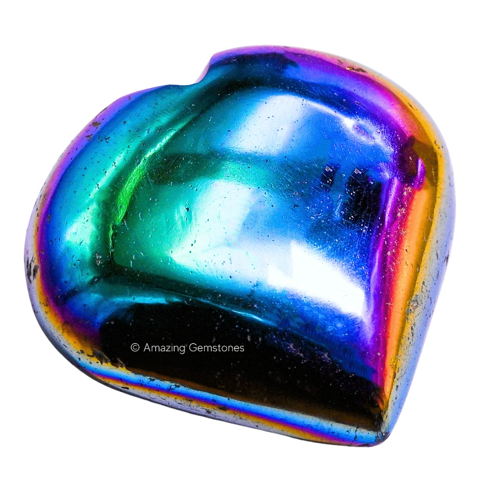 Titanium Aura Quartz Heart