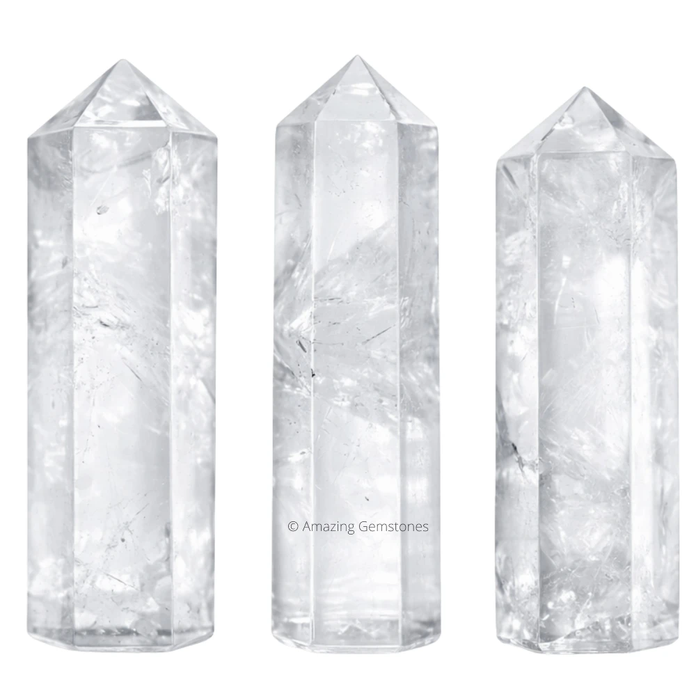 Clear Quartz Pencil Points (Set of 3)