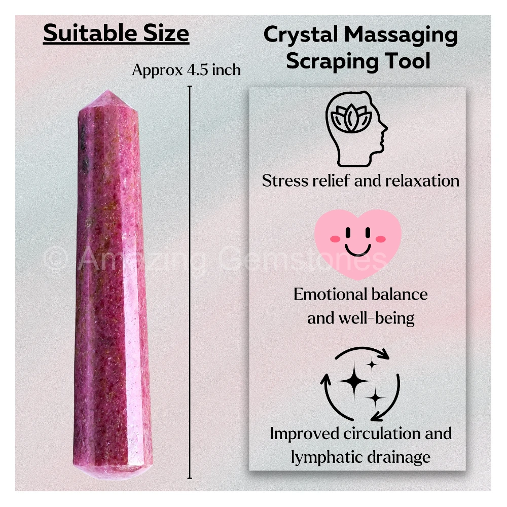 Rhodonite Wand (Faceted)