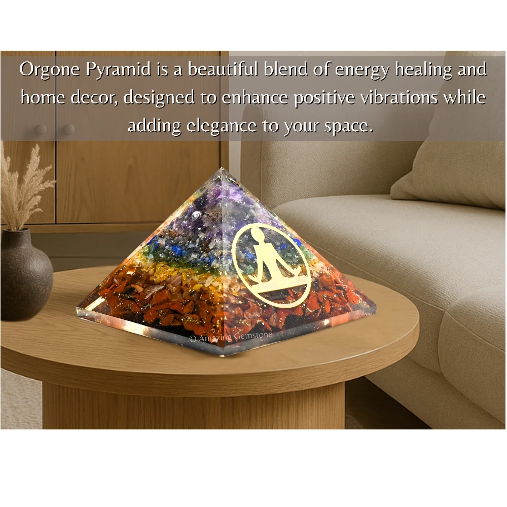 Natural Chakra Orgone Pyramid - Buddha