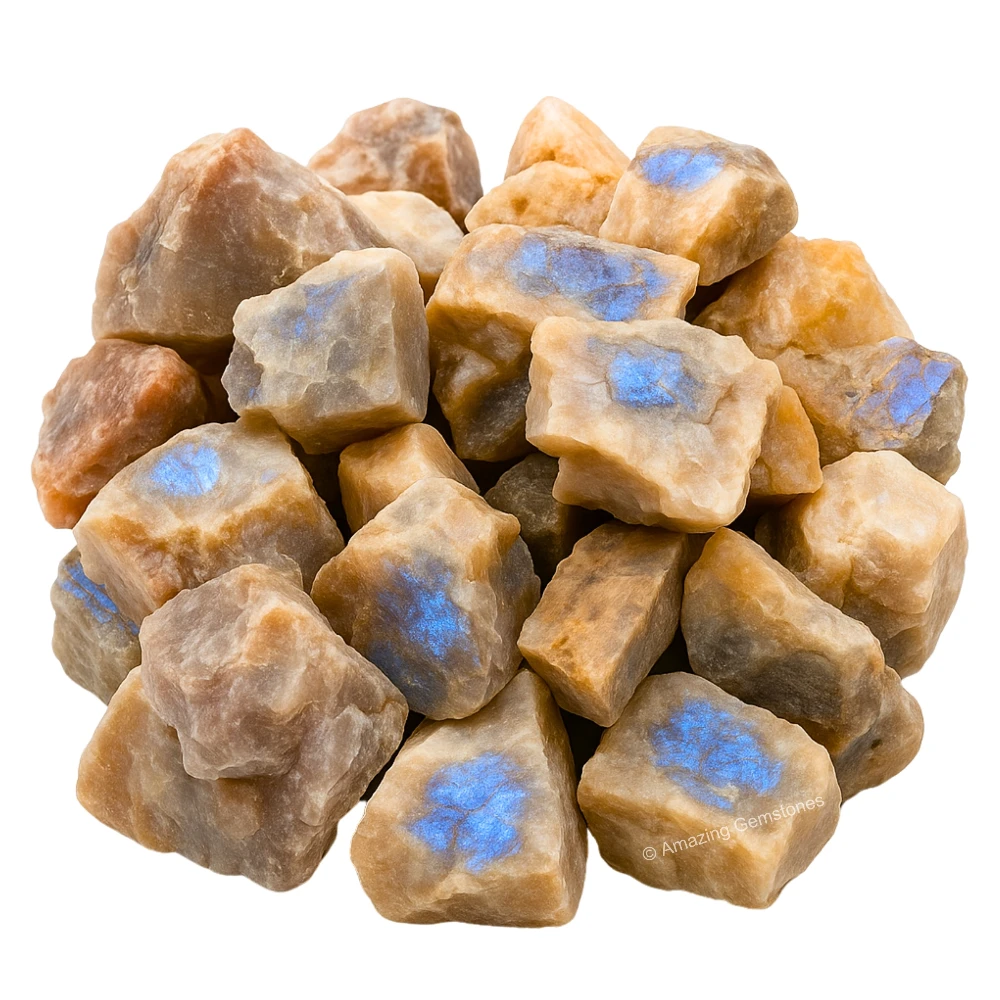 Sun Moonstone Raw Crystals (2 Pieces)