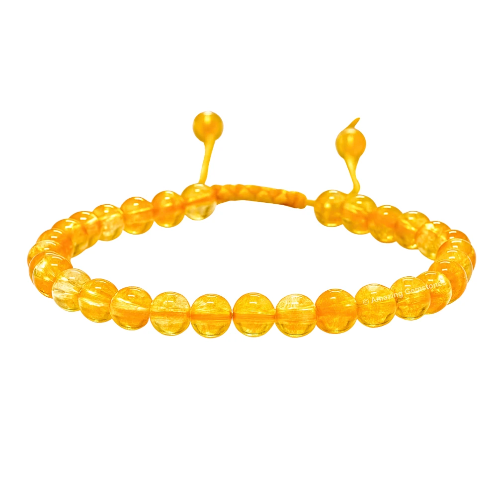 Citrine Onyx Healing Crystal Bracelets - 6mm Beads (Adjustable)