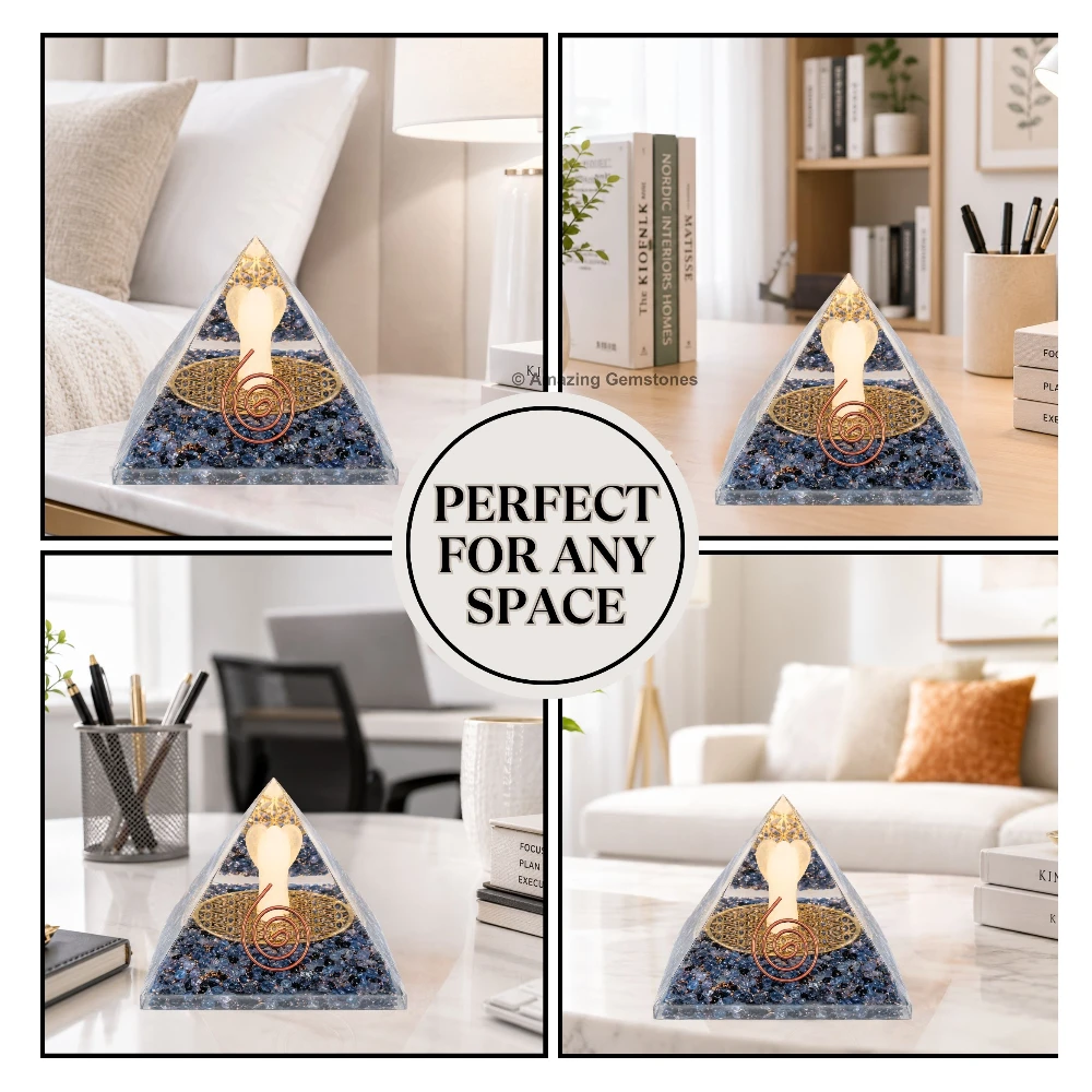 Iolite Orgone Pyramid - Angel Glow in Dark