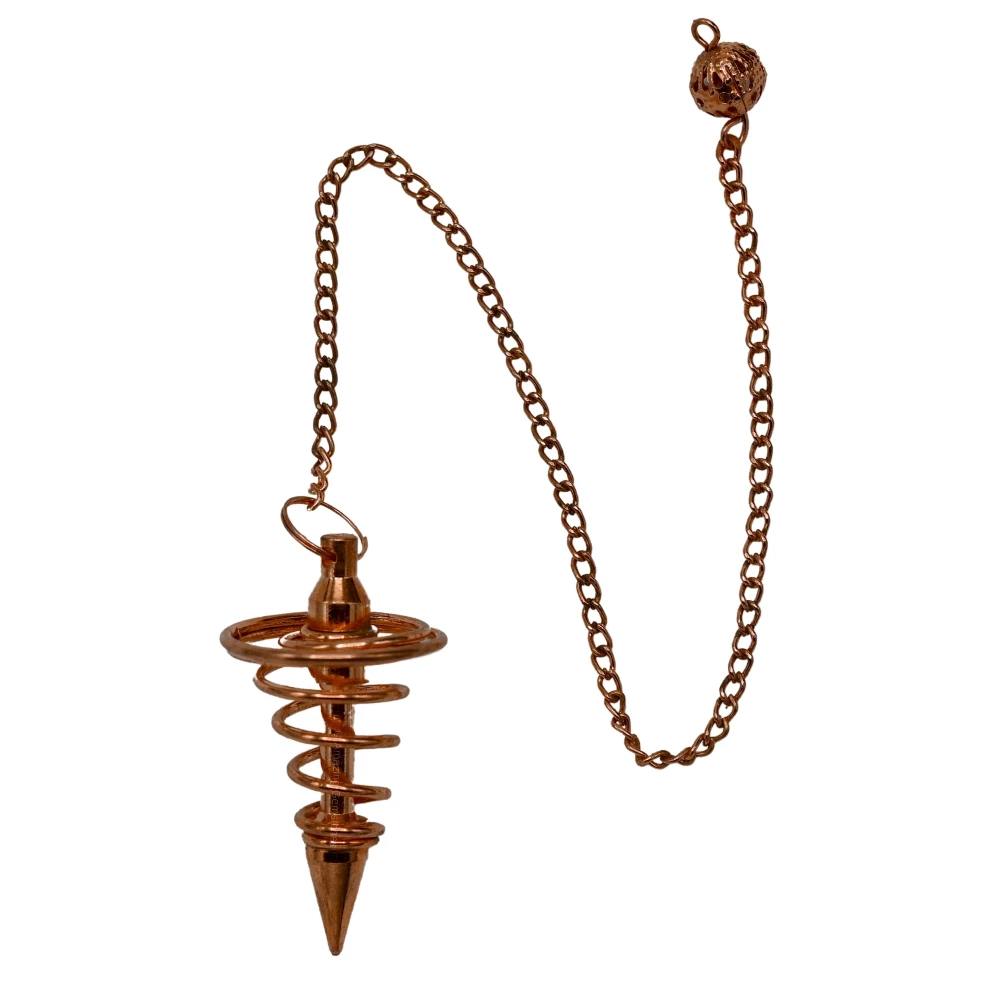 Copper Metal Pendulum - Rose Gold Vortex Spiral Twisted (MP09)