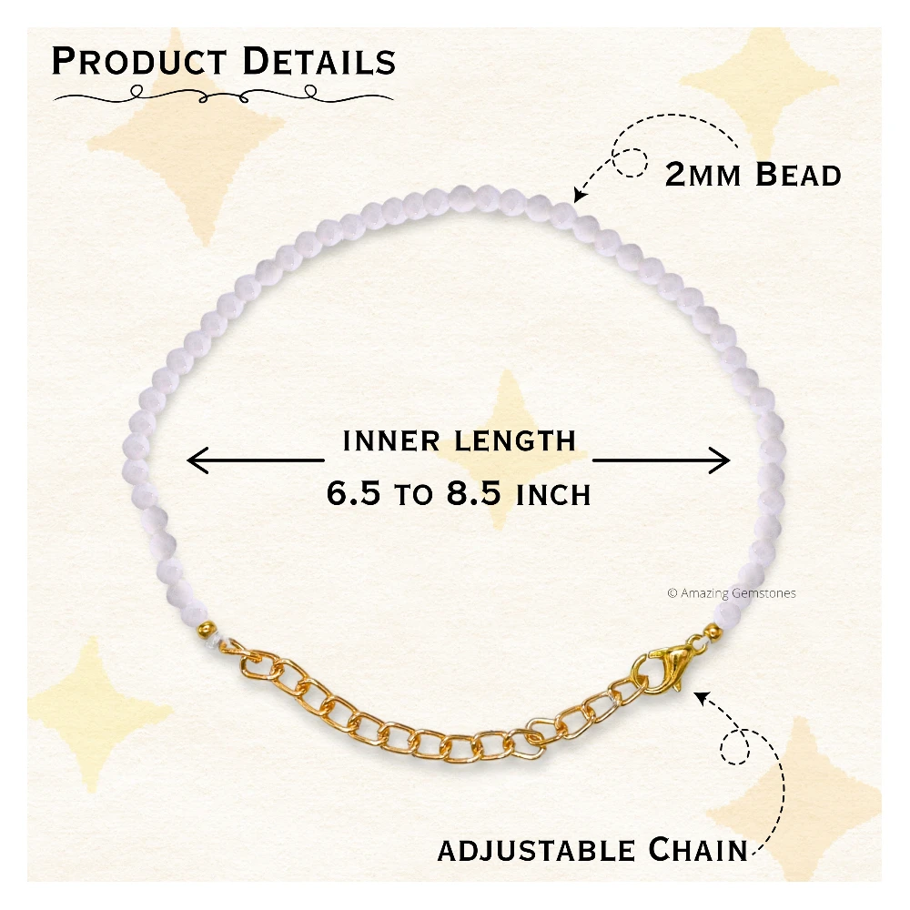 Rainbow Moonstone Crystal Bracelet - 2mm Faceted Bead (Gold)