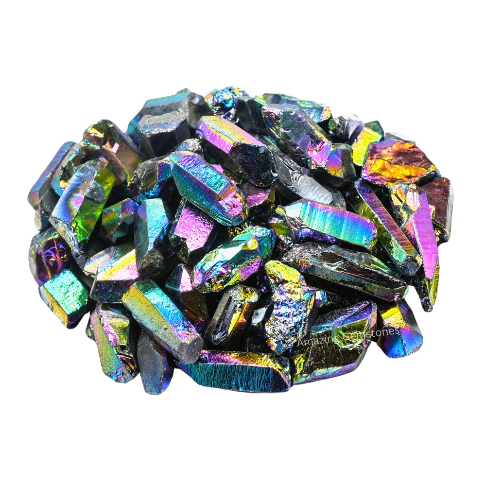 Titanium Aura Quartz Raw Crystal Points (2 Pieces)